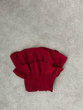 Ruffled  skirt - Deep Red